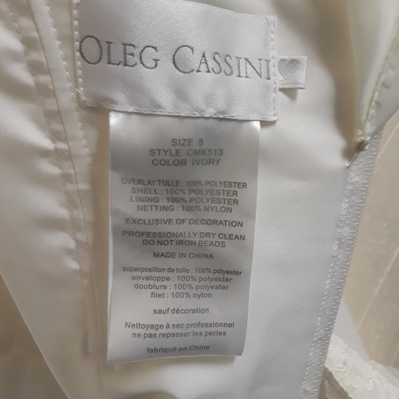 Tea Length Oleg Cassini Wedding Dress - Picture 8 of 8